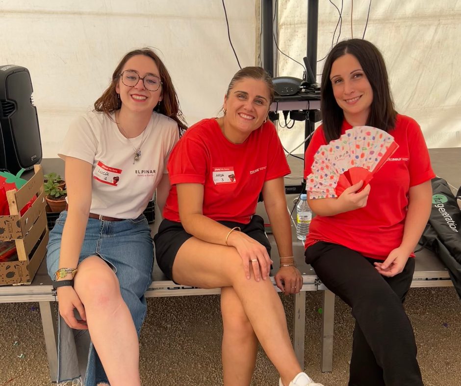 Lucía de Pablos, Aroa González y Cristina Santomé, equipo de comunicación de El Pinar